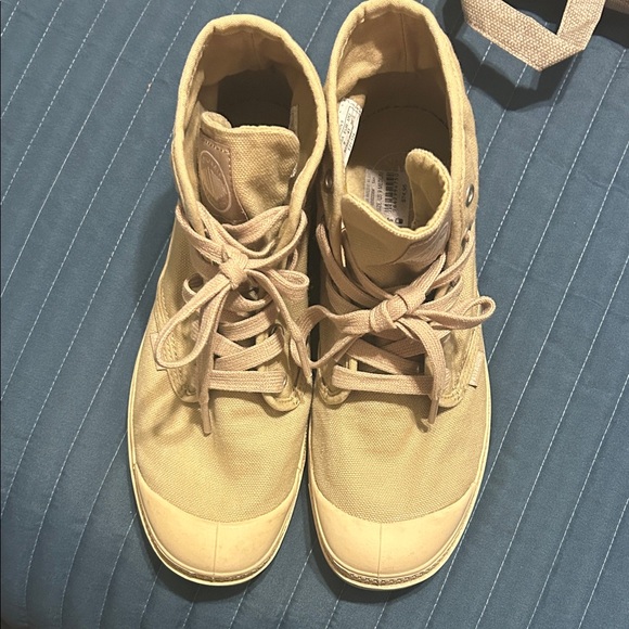 Palladium Light Tan Canvas High-Tops - Picture 2 of 7